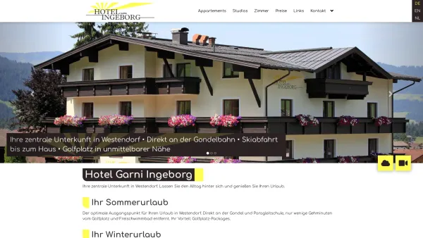 Website Screenshot: Johann und Inge Fuchs Pension Ingeborg - Hotel Ingeborg in Westendorf - Date: 2023-06-14 10:44:20