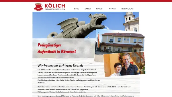 Website Screenshot: Fühstückspension Kölich - Startseite | Pension Kölich - Date: 2023-06-23 12:08:49