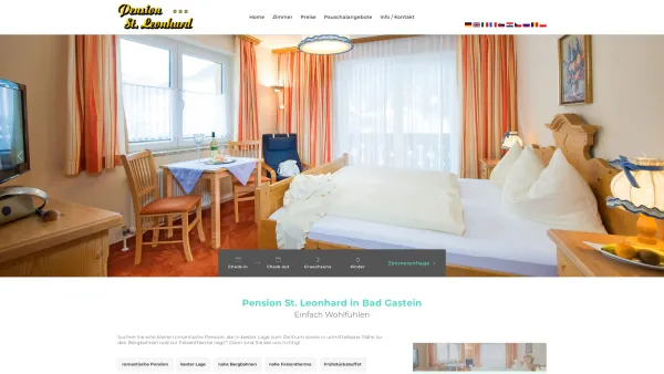 Website Screenshot: Pension St. Leonhard**** - PENSION ST. LEONHARD - Zimmer in zentraler Lage von Bad Gastein, Urlaub im Salzburger Land - Date: 2023-06-23 12:08:49