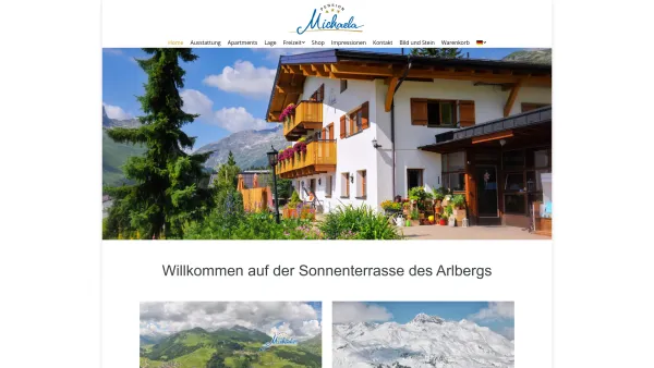 Website Screenshot: Pension Michaela - Pension Michaela – Auf der Sonnenterasse des Arlbergs - Date: 2023-06-15 16:02:34
