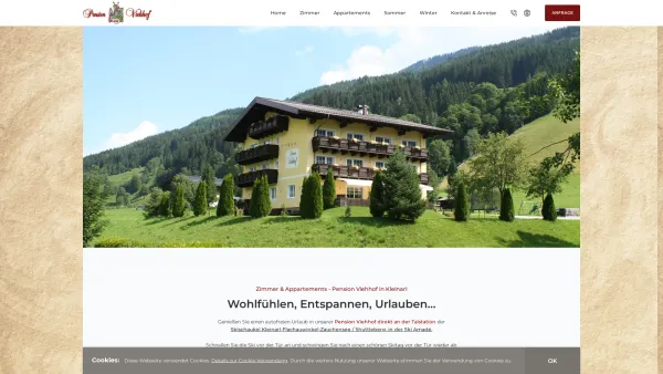 Website Screenshot: Pension Viehhof - Urlaub in Kleinarl, Pension Viehhof Kleinarl - Date: 2023-06-23 12:08:49