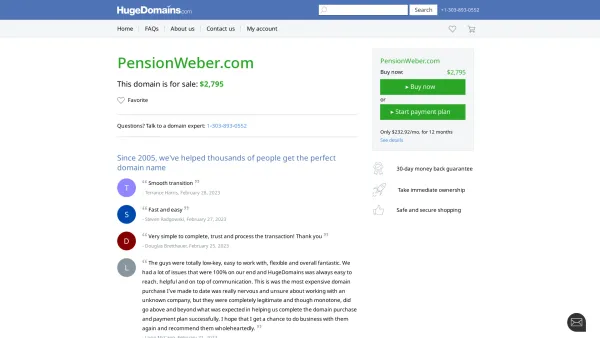 Website Screenshot: Pension Weber - PensionWeber.com is for sale | HugeDomains - Date: 2023-06-23 12:08:52