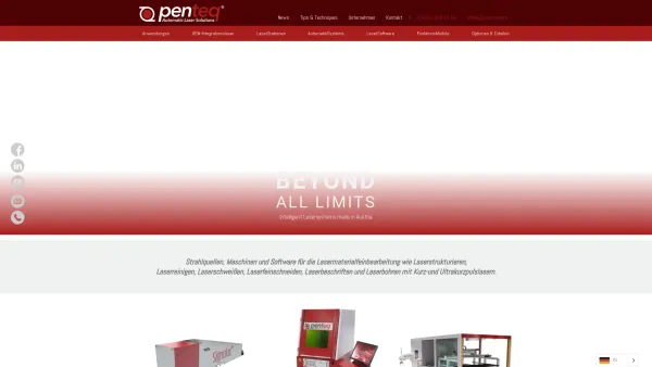 Website Screenshot: Penteq GmbH Standort Ebenthal - penteq Laser - Automatic Laser Solutions - Date: 2023-06-23 12:08:50