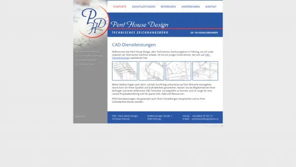 Website Screenshot: PHD Technisches Zeichnungsbüro - PHD - Pent House Design | Technisches Zeichnungsbüro | CAD-Dienstleistungen - Date: 2023-06-23 12:08:52