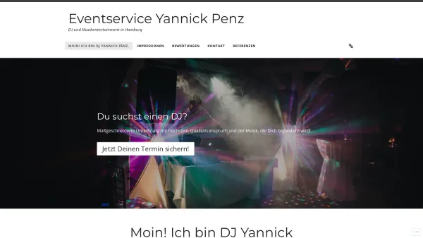 Website Screenshot: penz-events Eventagentur - Eventservice Yannick Penz – DJ und Musikentertainment in Hamburg - Date: 2023-06-15 16:02:34