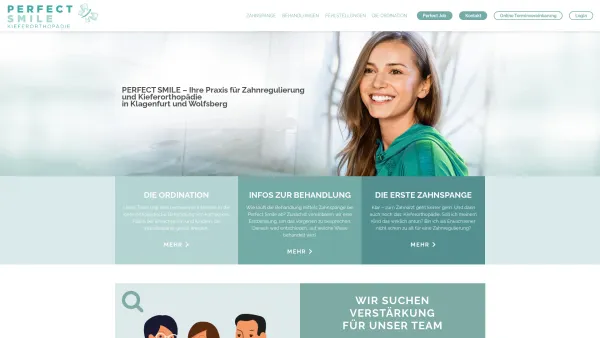Website Screenshot: Kucher & Partner - Perfect Smile - Kieferorthopädie in Klagenfurt & Wolfsberg - Date: 2023-06-15 16:02:34