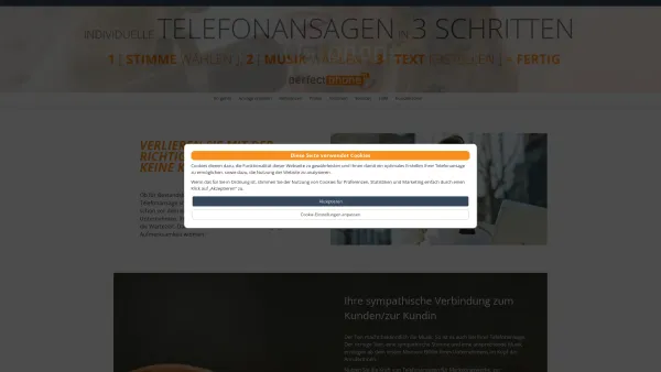 Website Screenshot: Perfect Phone - Wilkommen - Telefonansagen - Date: 2023-06-14 10:44:23