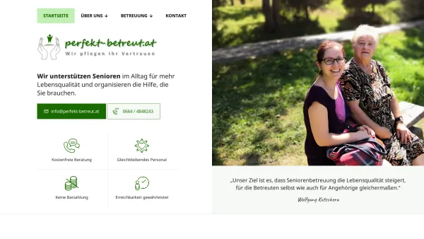 Website Screenshot: perfekt-betreut.at - Seniorenbetreuung in Wien | Perfekt-betreut - Date: 2023-06-14 10:44:23