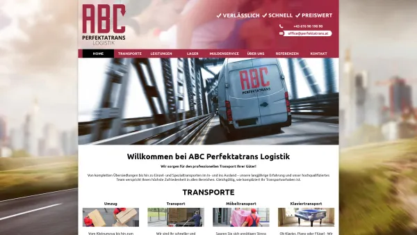 Website Screenshot: UMZUG ÜBERSIEDLUNG Wien ABC Logistik Perfektatrans - Home - ABC Perfektatrans Logistik | Umzug Transport Wien - Date: 2023-06-23 12:08:52