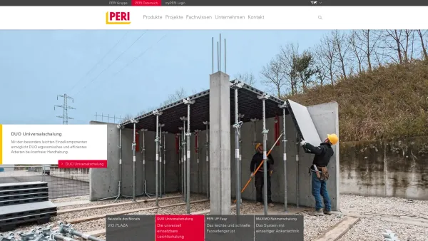 Website Screenshot: PERI GmbH Schalung Gerüste Formwork Scaffolding Shoring Falsework - PERI Österreich - Die Schalungs- und Gerüstspezialisten - Date: 2023-06-23 12:08:52