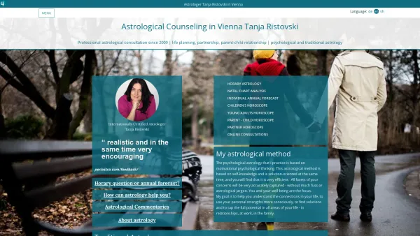 Website Screenshot: Astrologische Beratung Tanja Ristovski - Astrologer in Vienna | Tanja Ristovski - Date: 2023-06-14 10:46:49