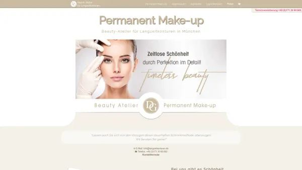 Website Screenshot: Permanent Cosmetics - Permanent Make-up München | Schönheitssalon | DANIELA GROB - Date: 2023-06-23 12:08:52