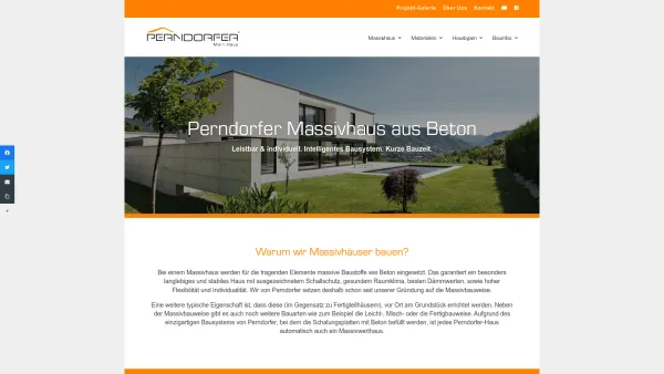 Website Screenshot: Perndorfer GmbH - Massivhaus aus Beton | Leistbar & Individuell | Perndorfer - Date: 2023-06-15 16:02:34