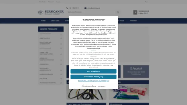 Website Screenshot: Persicaner & Co GesmbH - Persicaner & Co - Ihr Spezialist für technische Gummiwaren aus Wien - Date: 2023-06-15 16:02:34
