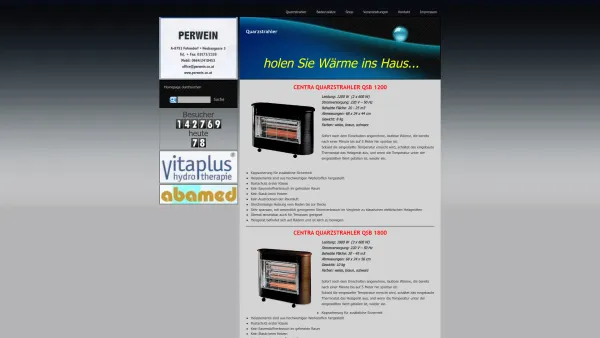 Website Screenshot: Werner Wellness den eigenen 4 Wänden - Perwein - Quarzstrahler - Date: 2023-06-23 12:08:55