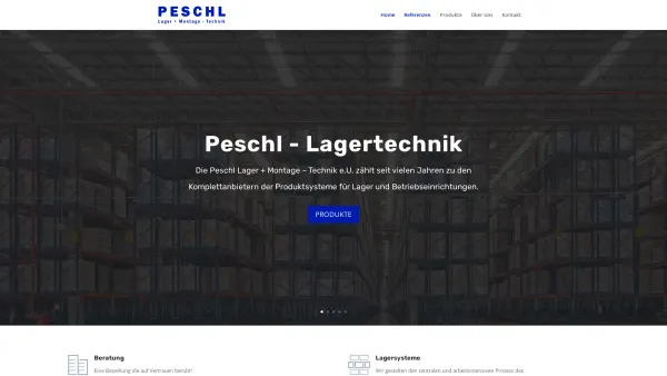 Website Screenshot: Peschl Lager und Montage Technik - Peschl - Lagertechnik GmbH | Lagersysteme | Palettenregal | Einfahrregal | Palettendurchlaufregal | Verfahrregale | Bühnensysteme | Fachbodenregale | Kragarmregal | Mobilregalsysteme | Garderobenschränke u.v.m - Date: 2023-06-23 12:08:55