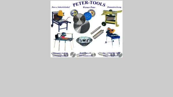 Website Screenshot: PETER-TOOLS Werner PETER Bau u.Industriebedarf Diamantwerkzeug - peter-tools.at - Date: 2023-06-23 12:08:55