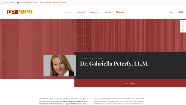Website Screenshot: Dr. Gabriella Peterfy, LL.M Rechtsanwalt - Dr. Gabriella Peterfy | Ihr Rechtsanwalt in 1060 Wien - Date: 2023-06-23 12:08:55