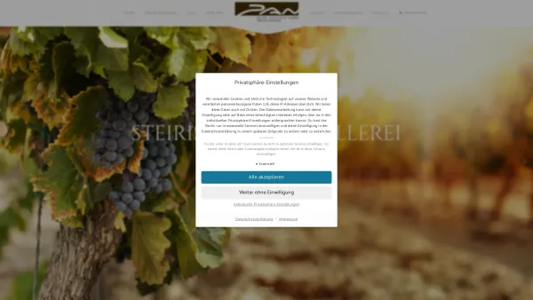 Website Screenshot: Peter Panitsch Steirische Weinkellerei - Peter Panitsch Wein – Steirische Weinkellerei – Qualitätsweine - Date: 2023-06-23 12:08:55
