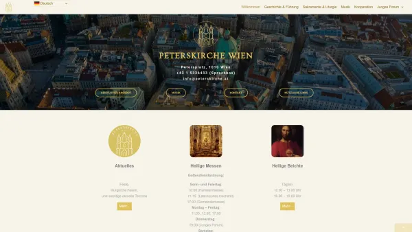 Website Screenshot: Rektoratskirche St Peterskirche Wien - Peterskirche - Date: 2023-06-23 12:08:55