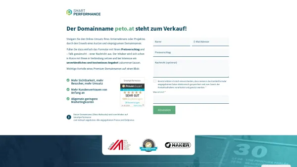 Website Screenshot: PETO Bar RESTAURANT direkt OETZ Ötztal Tirol - Domain for Sale - smartperformance.eu - Date: 2023-06-23 12:08:55