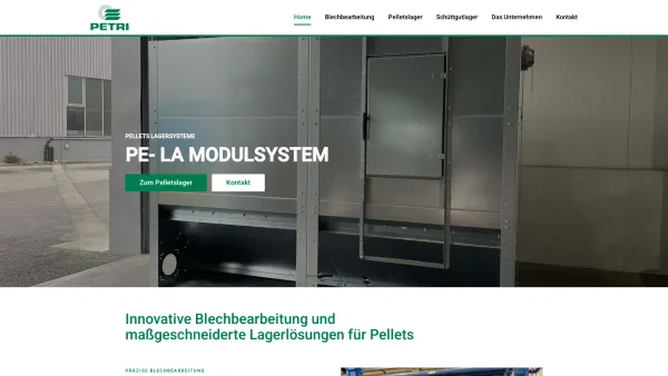 Website Screenshot: PETRI STAHL - Pelletslager - Pelletbox - Metall und Blechverarbeitung - Date: 2023-06-23 12:08:55