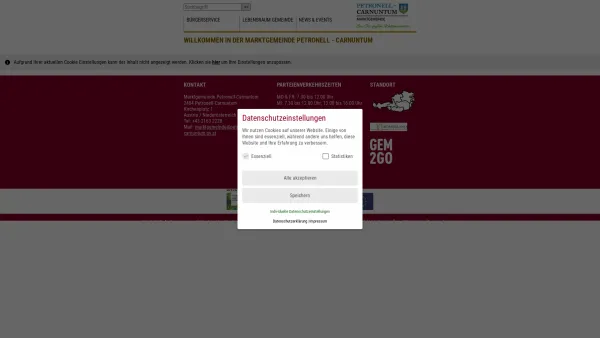 Website Screenshot: Gemeinde Petronell-Carnuntum - Petronell-Carnuntum - Home - Date: 2023-06-23 12:08:55