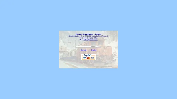 Website Screenshot: peyker-modellbahn-design - Peyker-Modellbahn-Design Vertrieb und Service von Modellbahn aller Spurweiten bis G - Date: 2023-06-14 10:44:23