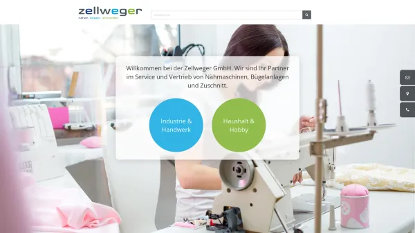 Website Screenshot: Zellweger GmbH - zellweger GmbH - nähen bügeln schneiden - Date: 2023-06-15 16:02:34