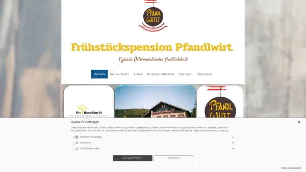 Website Screenshot: Gasthof Pfandlwirt - Frühstückspension Pfandlwirt - Startseite - Date: 2023-06-26 10:18:43