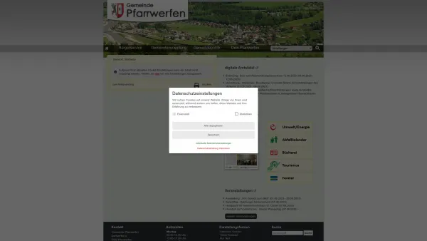 Website Screenshot: Gemeindeamt Pfarrwerfen RiS-Kommunal - Gemeinde Pfarrwerfen - Startseite - Date: 2023-06-14 10:44:23