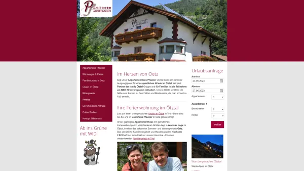 Website Screenshot: Appartements Gästehaus Pfausler - Appartement Pfausler - Oetz, Ötztal, Tirol - Date: 2023-06-26 10:18:43
