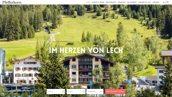 Website Screenshot: Pfefferkorn's Hotel **** - Pfefferkorn´s ✓ Ihr 4-Sterne Hotel mitten in Lech am Arlberg in Österreich - Date: 2023-06-26 10:18:43