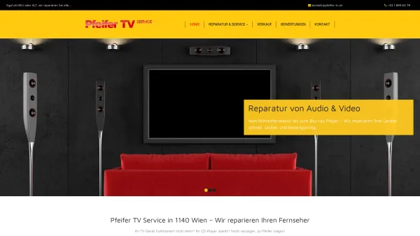 Website Screenshot: Pfeifer TV Service Gesellschaft m.b.H. - Wir reparieren Ihren Fernseher | Pfeifer TV 1140 Wien - Date: 2023-06-14 10:46:49