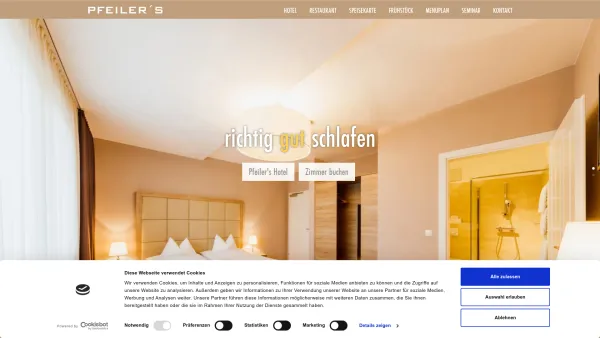 Website Screenshot: Pfeilers OG - Pfeiler's Bürgerstüberl & Hotel in Feldbach | Pfeiler's - Date: 2023-06-26 10:18:43