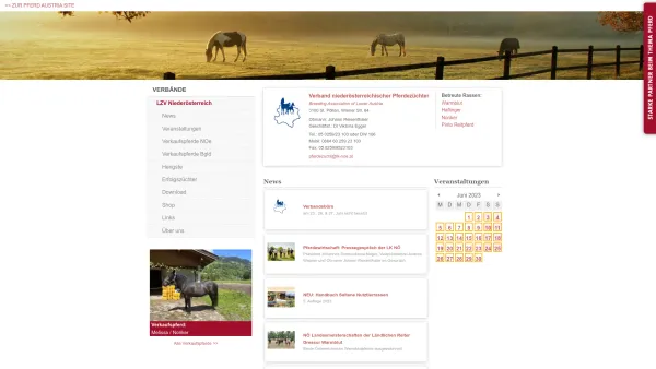 Website Screenshot: Verband NÖ pferdezucht-austria - Verbände / LZV Niederösterreich - Date: 2023-06-26 10:18:43