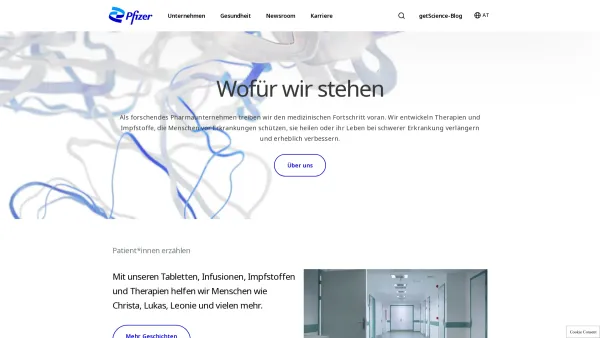 Website Screenshot: Pfizer Austria Pharma Gesundheit - Homepage - Date: 2023-06-26 10:18:43
