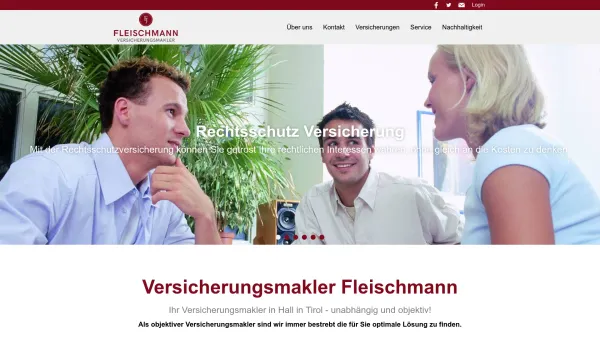 Website Screenshot: Versicherungsmakler Pflanzner & Fleischmann OEG - Versicherungsmakler - Team Fleischmann - Hall in Tirol - Date: 2023-06-14 10:44:23
