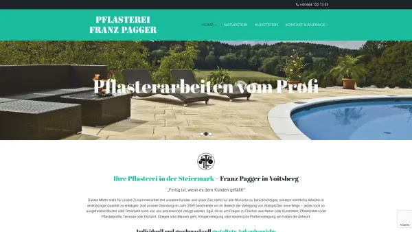Website Screenshot: Pflasterei Pagger Franz - Pflasterei Franz Pagger in Voitsberg - Date: 2023-06-14 10:44:23