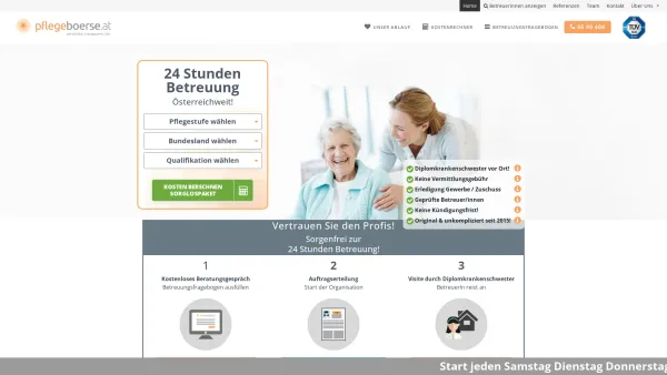 Website Screenshot: Pflegeboerse.at - Pflegebörse | 24 Stunden Betreuung zu Hause | Österreichische Agentur - Date: 2023-06-26 10:18:43