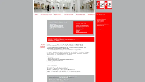 Website Screenshot: Pilger Facility Management GmbH - Pilger Facility Management GmbH - Date: 2023-06-14 10:44:23