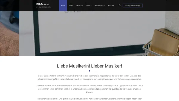 Website Screenshot: PH-MUSIC / Plenk Johannes - PH-Music – we love instruments - Date: 2023-06-26 10:18:46