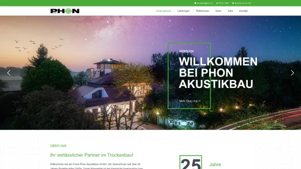 Website Screenshot: Phon Akustikbau - Wilkommen bei Phon Akustikbau GmbH | Innenausbau | Trockenbau - Date: 2023-06-14 10:44:26