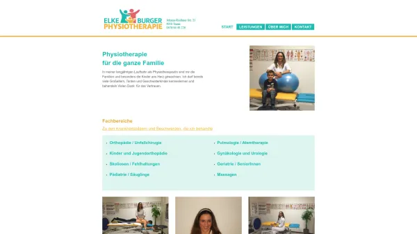 Website Screenshot: Elke Burger  Physiotherapie für die ganze Familie - Physio Burger - Date: 2023-06-26 10:18:46