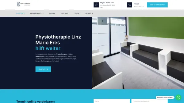 Website Screenshot: Physiotherapie Mario Eres - Physiotherapie Linz | Diplomierter Physiotherapeut | Mario Eres - Date: 2023-06-26 10:26:38
