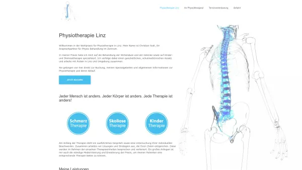 Website Screenshot: Praxis für Physiotherapie Christian Sobl - Physio Christian Sobl | Physiotherapie Linz | Skoliose – Physiotherapie – Massage – Training - Date: 2023-06-26 10:18:49