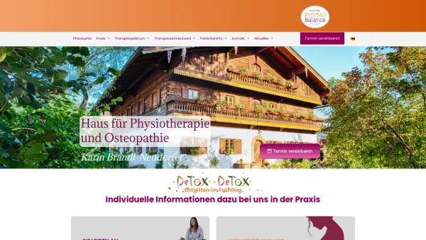 Website Screenshot: Karin Neudorfer PHYSIOBALANCE Praxis für PHYSIOBALANCE  KarNeudorfer - PhysioBalance - Praxis für Physiotherapie und Osteopathie - Date: 2023-06-26 10:18:49