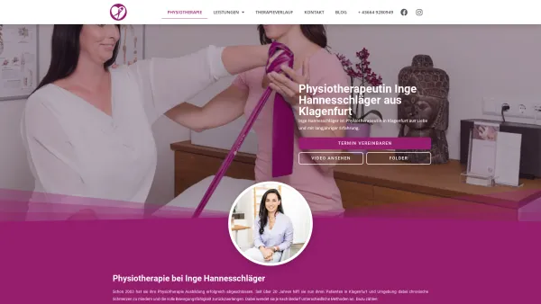 Website Screenshot: Inge Hannesschläger - Physiotherapie Klagenfurt | Massagen | Inge Hannesschläger - Date: 2023-06-26 10:26:38