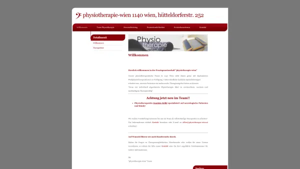 Website Screenshot: physiotherapie-wien.at - Physiotherapie-Wien 1140 Wien, Hütteldorferstr. 252 - Date: 2023-06-26 10:18:49
