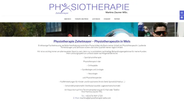 Website Screenshot: Physiotherapie Zehetmayer - Physiotherapie Zehetmayer - Physiotherapeutin in Wels - Date: 2023-06-14 10:46:49